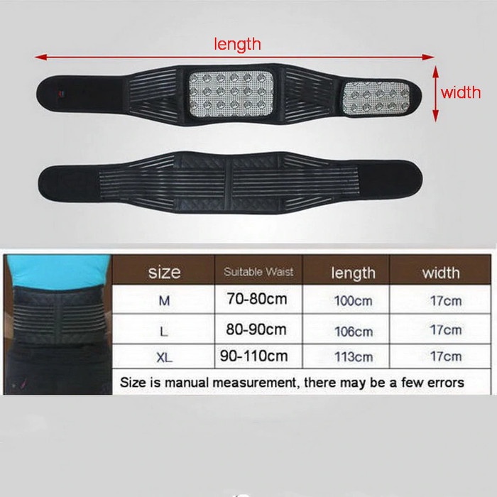 Waist Tourmaline Self heating Magnetic Therapy Back Waist Support Belt Erin MI