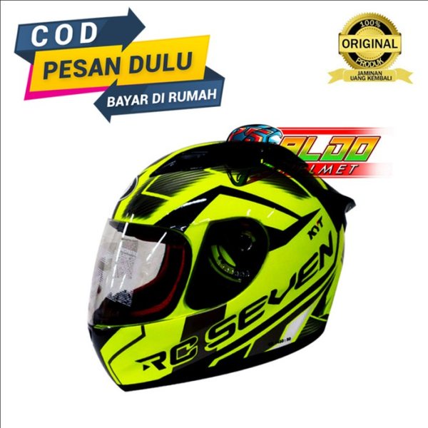 KYT RC SEVEN FULL FACE HELM KYT RC 7 MOTIF RC7 18 BLACK YELLOW FLUO