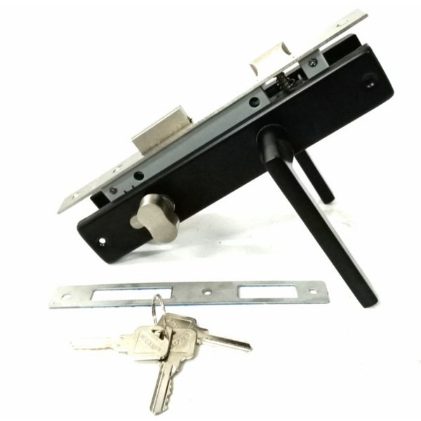Kunci Mortise Pintu Aluminium Kotak Komplit Kusen 4inchi Cylinder Knob Putar