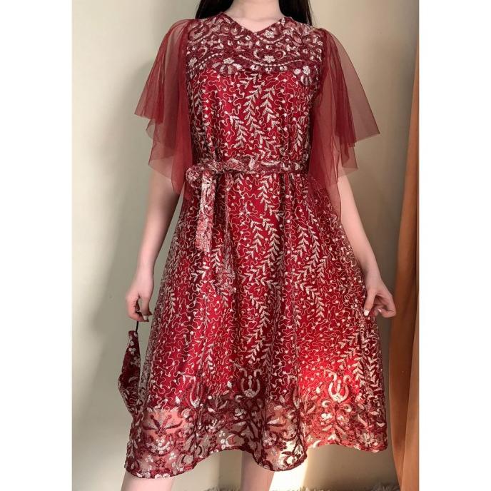 Natal // Baju Atasan Dress Wanita Pesta Kondangan Jumbo Premium Natal Stok Terbatas