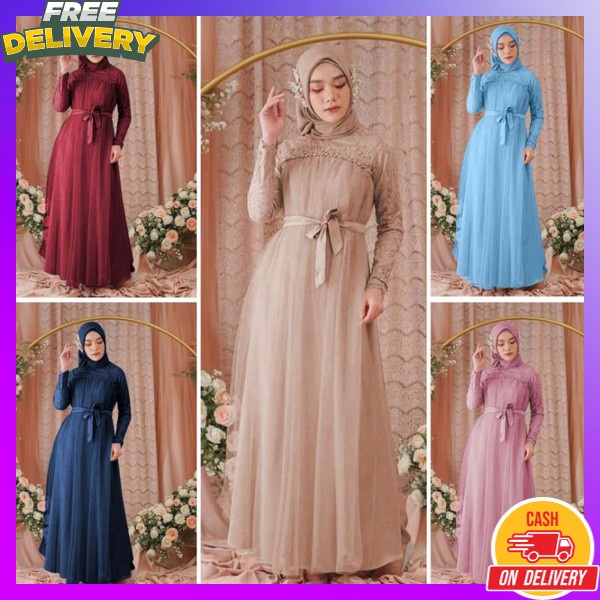 Gamis Mewah Korean Style Paling Murah Dress Bridemaid Ghamis Bresmaid Baju Gamis Wanita Terbaru 2024