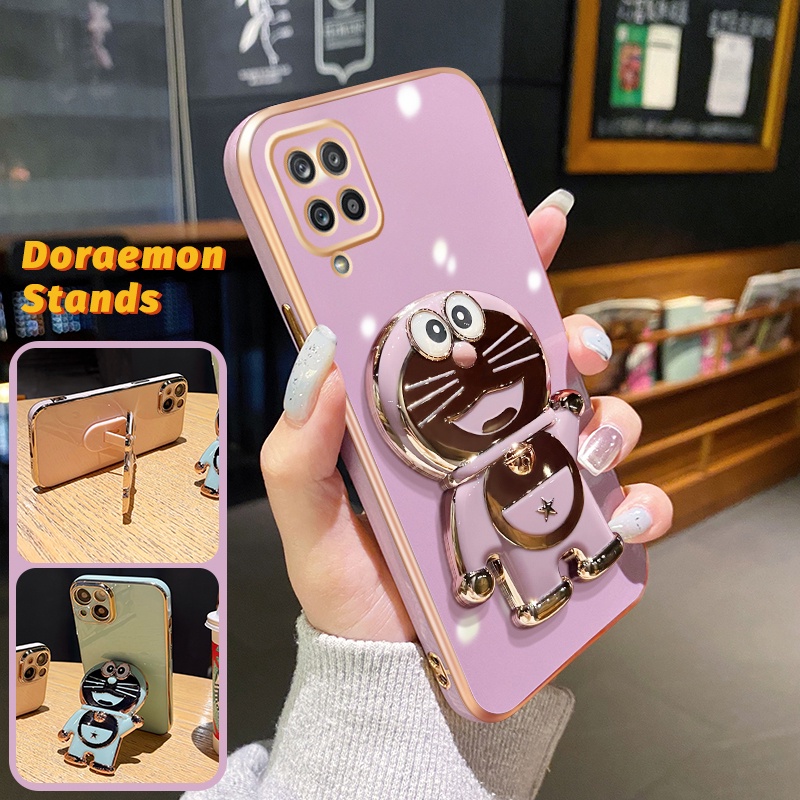 Case Ponsel untuk Samsung A12 5G M12 F12 A11 M11 Case HP  Cermin tersembunyi portabel  kucing lucu S