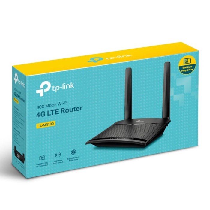 TP LINK TL MR100 Wifi Router + Modem 4G All Operator 300 Mbps MR 100