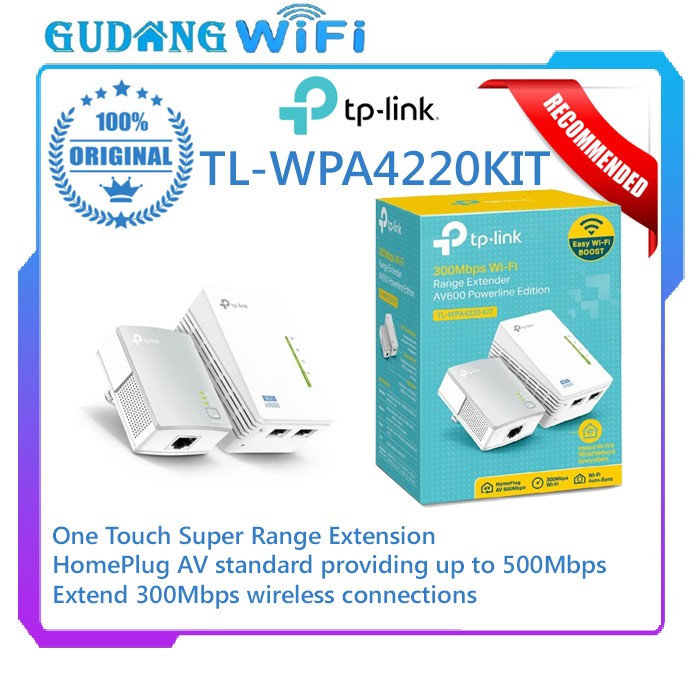 TP-Link TL-WPA4220KIT AV600 Powerline Wi-FI KIT