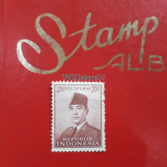 Perangko - Perangko/Stamp Republik Indonesia 2.50 Rupiah Bapak Soekarno Langka