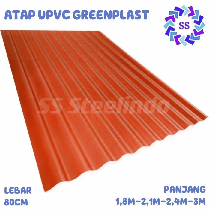 ATAP GELOMBANG ASBES UPVC GO GREEN PLAST (1,8M 2,1M 2,4M 3M)