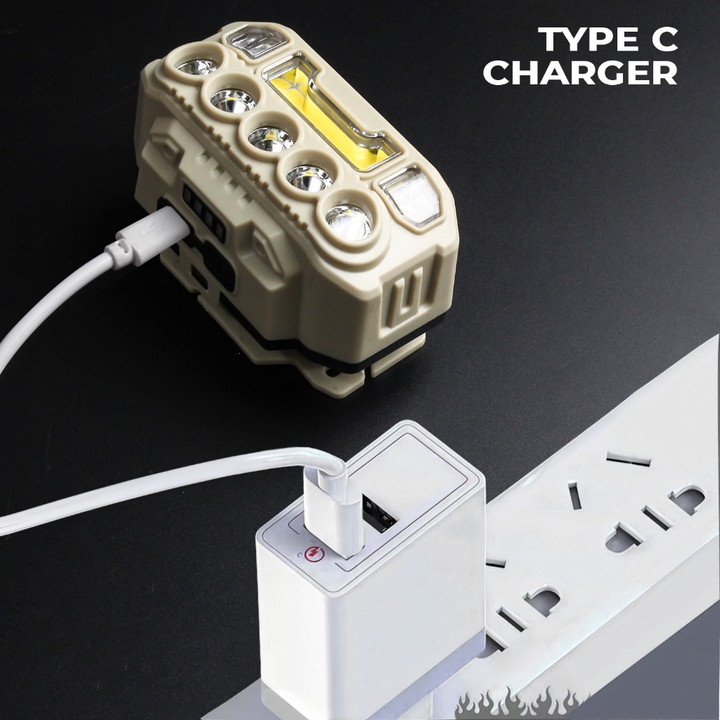 Senter Cas Kepala Headlamp Outdoor 5 Led Terang 5 E Bright Headlights Cob Hx 817