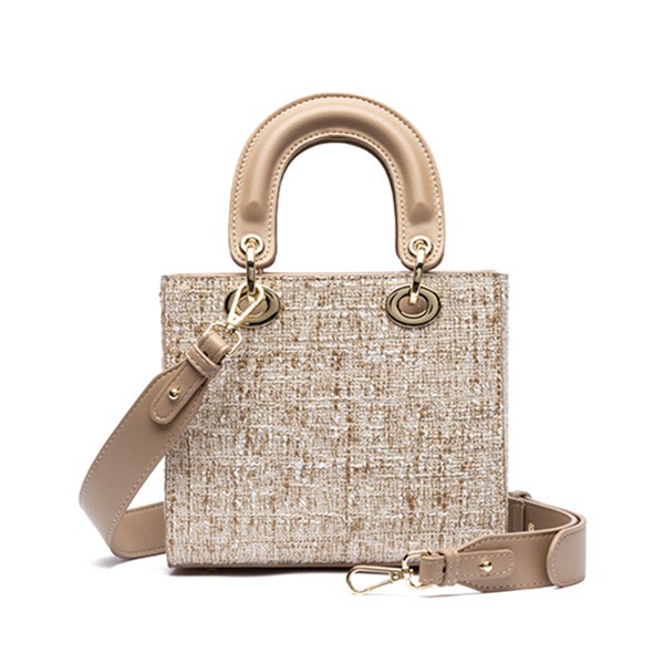 HANA Genevieve Sling Tweed Bag M3158-A - Khaki ORIGINAL 100%