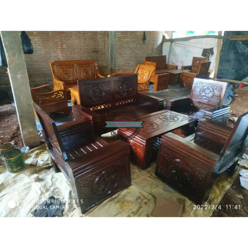 Kursi Tamu Jati - Kursi Ruang Tamu Bahan Kayu Jati Mebel Jepara
