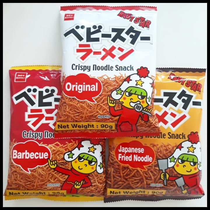 

HOT DEAL BABY STAR CRISPY NOODLE SNACK 90GR BBQ FRIED NOODLE / SNACK MIE JEPANG
