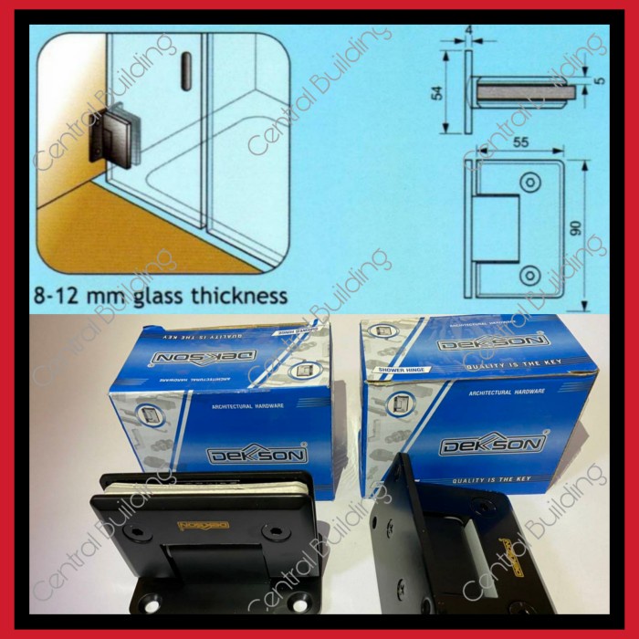 [New] Shower Hinge Black Dekson/Engsel Pintu Kaca Tembok Hitam Dekson Diskon