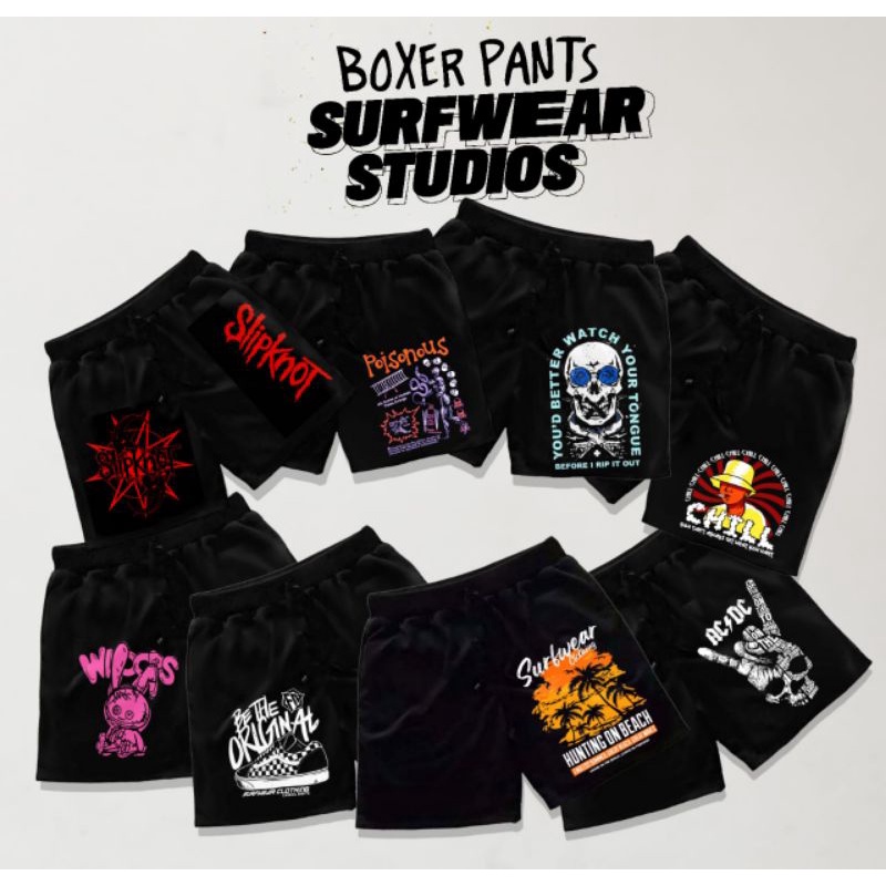 SURFWEAR Celana Boxer Hitam Combed 30s