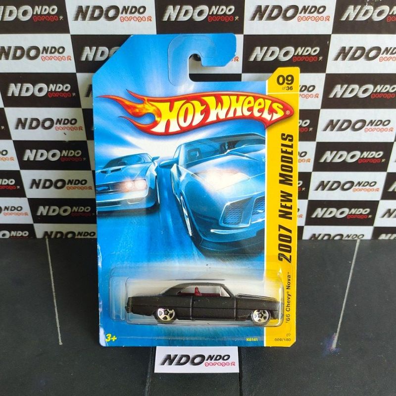 Hot Wheels '66 Chevy Nova Matte Black - 2007 New Models