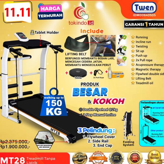 Treadmill Manual Alat Fitness Multifungsi Twen 5 in 1 Twen MT21 MT28