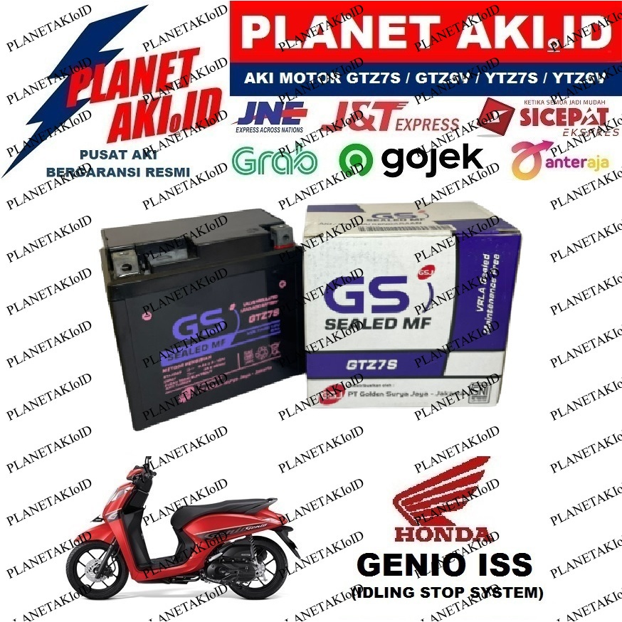 Aki Motor Honda Genio ISS GTZ7S Accu Kering MF -Asurta