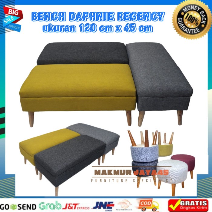 Promo Sofa Bench Minimalis / Stool Panjang / Sofa Bench Bahan Kanvas 120 Cm