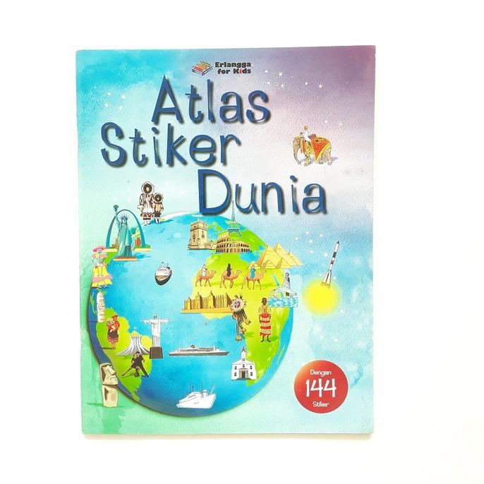 SALE Buku Pengetahuan Anak ATLAS STICKER DUNIA 144 Stiker Erlangga for Kids Termurah