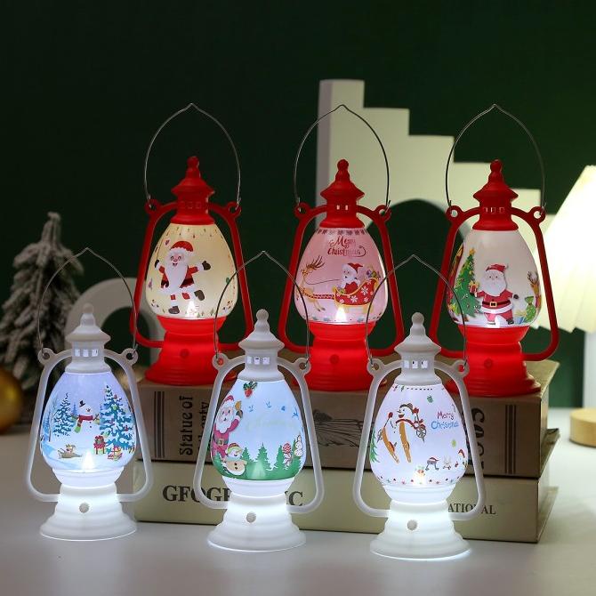

Lampu Lentera Natal Petromax Santa Snowman Kado Souvenir Lampu Gantung Original