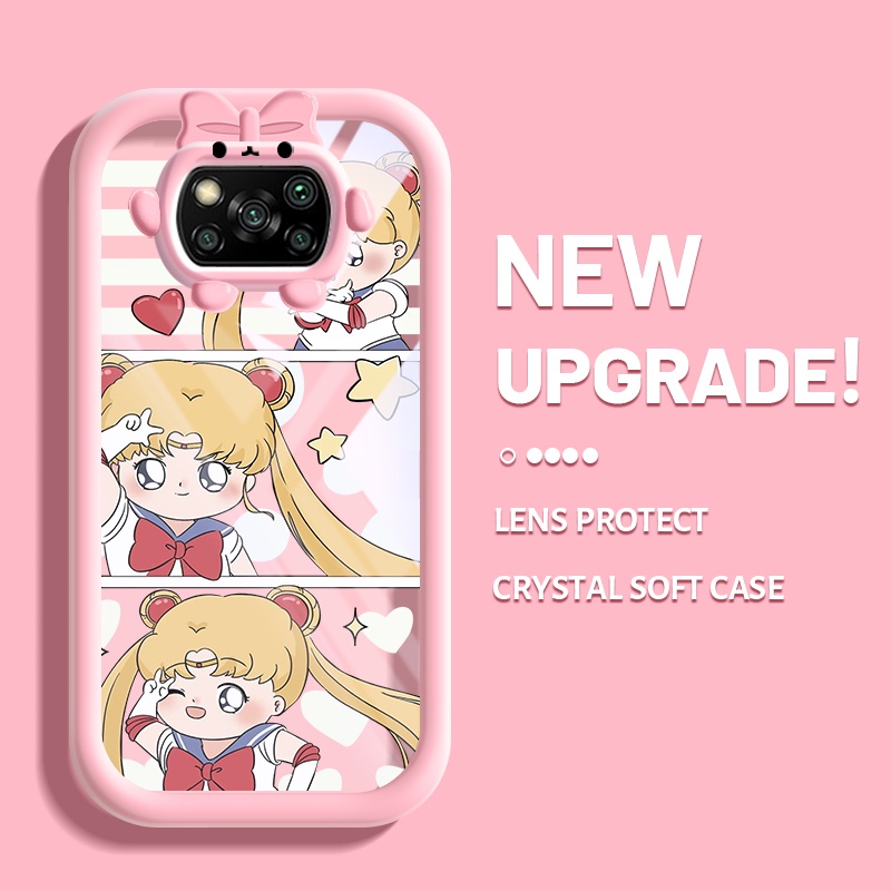 Casing Ponsel untuk Xiaomi POCO X3 Poco X3 NFC Poco X3 Pro Poco X3 GT Case versi q pola Sailor Moon 