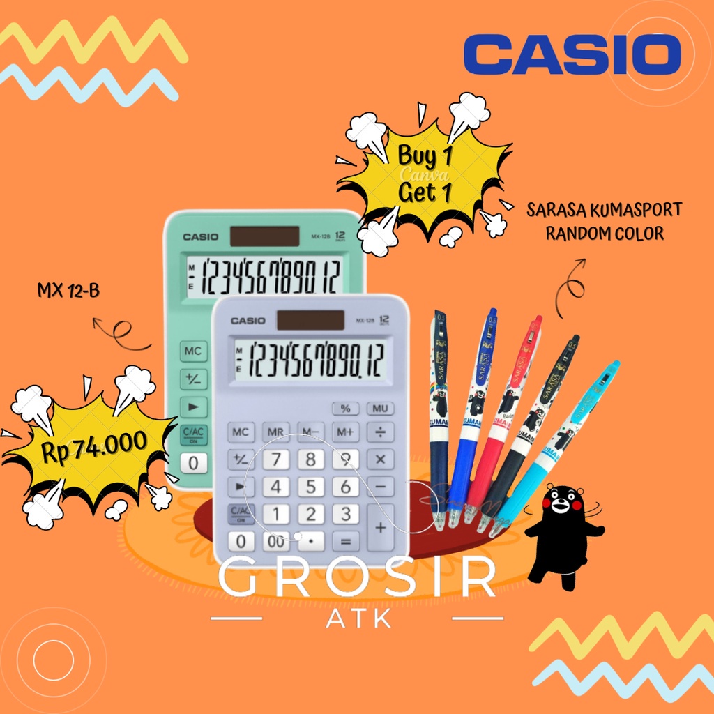 

Casio Mx-12B / Kalkulator Toko Dagang / Kalkulator Warna / Kalkulator 12 Digit / Kalkulator Casio