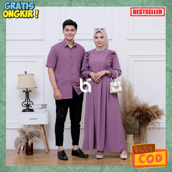 Stelan Bsju Kapel Cowok Cewek Pakaian Set Suami Istri Baju 1 Set Suami Istri Bju Gamis Kapelan Musli