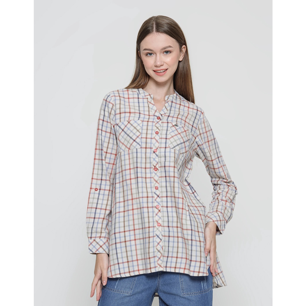 Triset Ladies Blouse Wanita Print Kotak 119239478