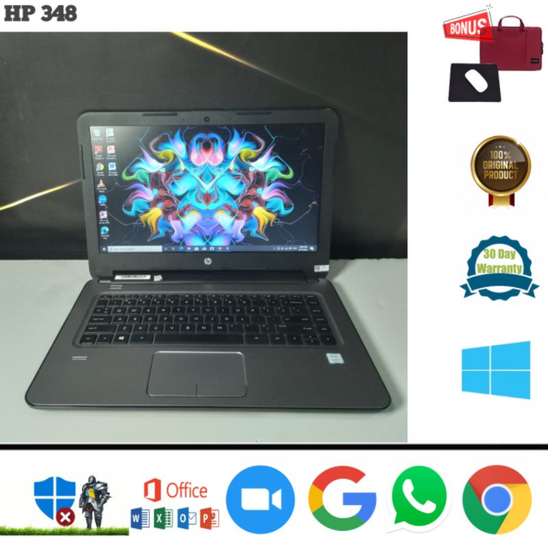 Laptop HP 348 G4 Core i5 Gen 7 Ram 8gb SSD 256gb Win 10 pro 64 bit - Siap Pakai