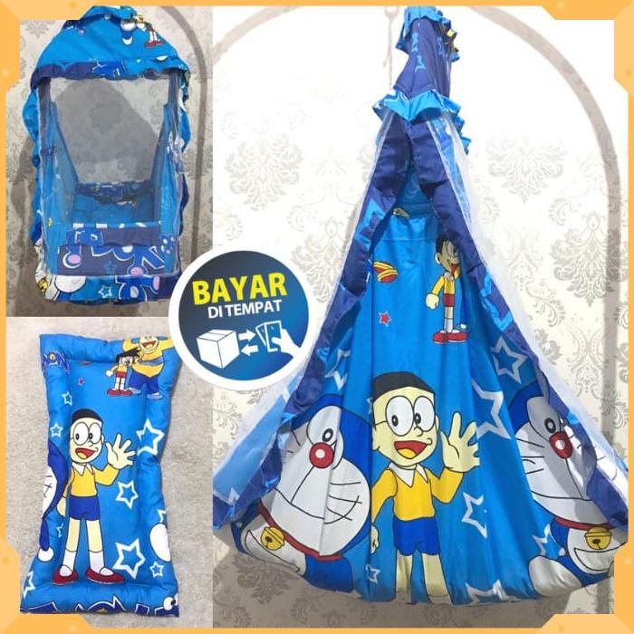 MURAH AYUNAN BAYI KELAMBU/SET AYUNAN KARAKTER KAIN KATUN/AYUNAN KASUR SET KELAMBU 10durian