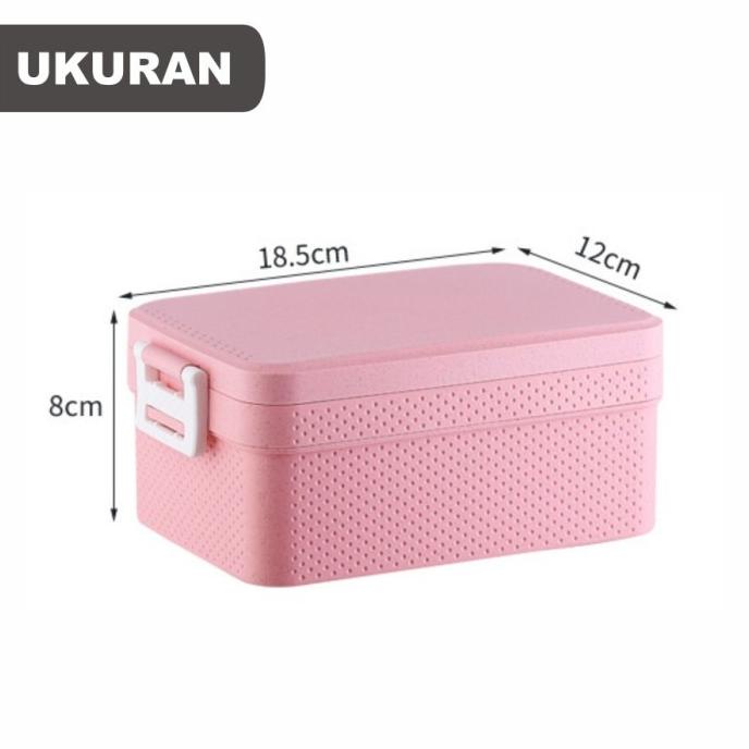Zguu*149 Kotak Bekal Pp Jerami Gandum / Lunch Box 2 Susun 1000 Ml Bpa Free