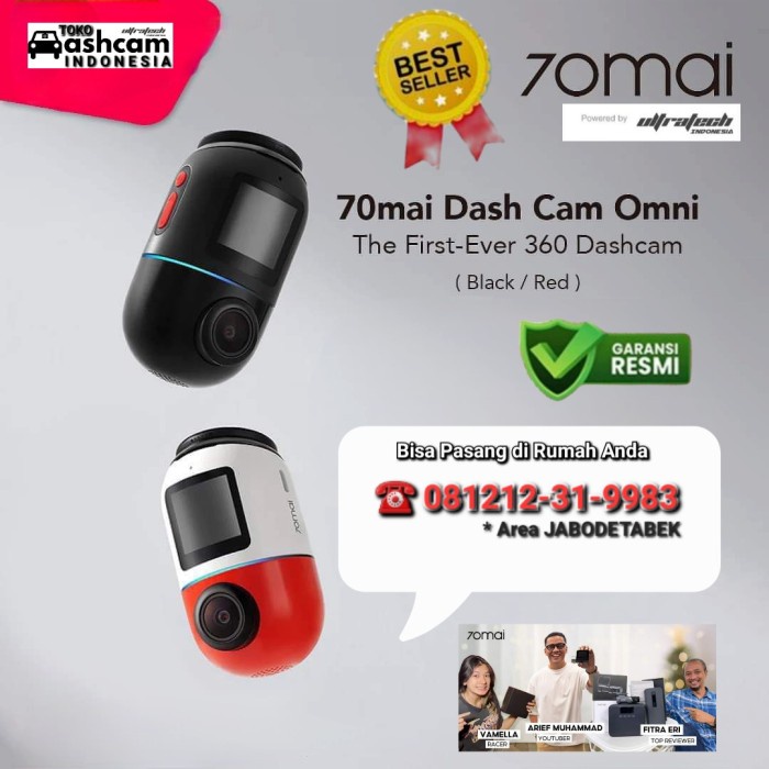 Terbaru 70Mai Omni X200 Dashcam 360 Derajat 2K Gps Adas Cctv Kendaraan Vlog Promo Terlaris