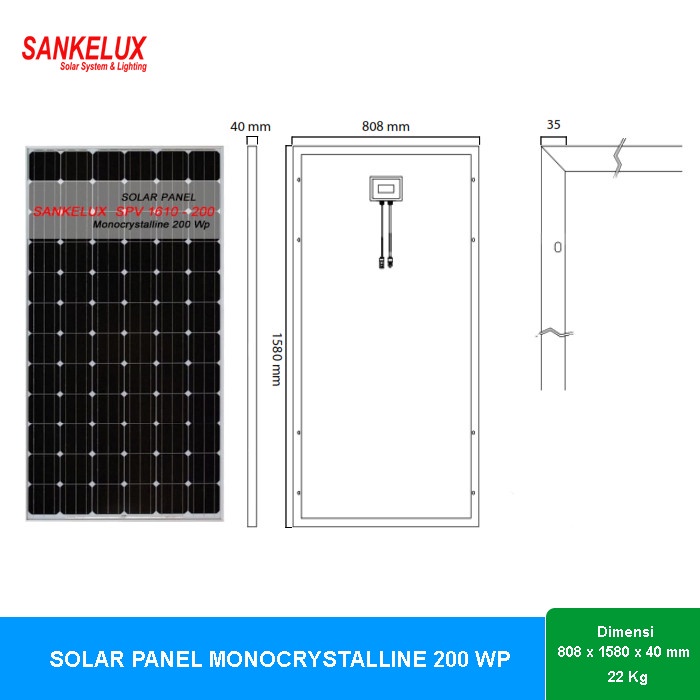 Solar Panel 200 WP Mono / Solar Cell 200 WP Mono / Panel Surya 200 WP