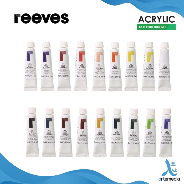 

CAT AKRILIK REEVES ACRYLIC TUBE 18X12ML COLOR PAINT SET ORIGINAL TERBARU