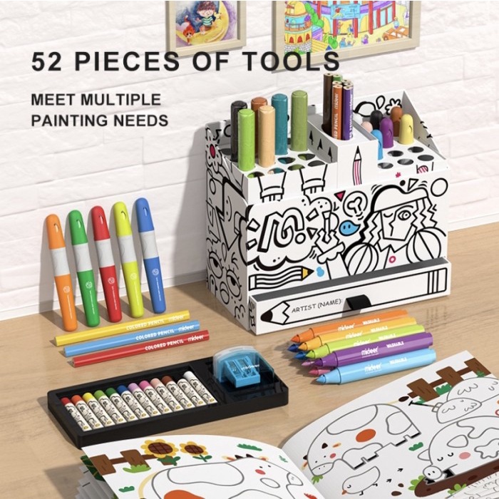 

Mideer Artist Box Painting Drawing Kit Spidol Pensil Crayon Warna