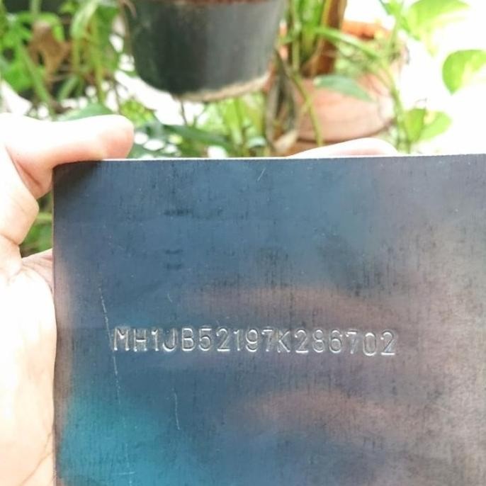 DEF DISCOUNT KETOK NOMOR RANGKA VESPA DI PLAT BESI BERQUALITY