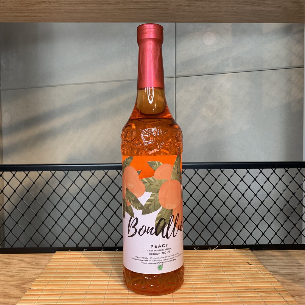 Bonallie Syrup Peach Sirup Bonallie Peach 700Ml