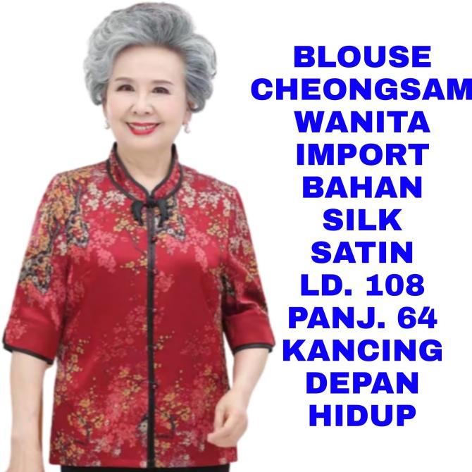 Wk Blouse Cheongsam Wanita Import Baju Atasan Imlek Sincia Natal Batik