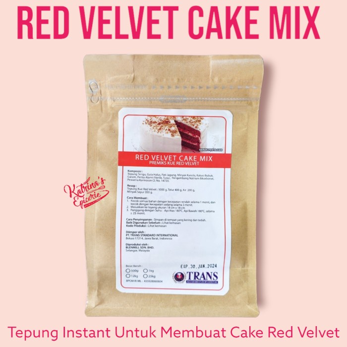

Price!! Trans Red Velvet Cake Mix 500 Gram Tepung Premix Kue