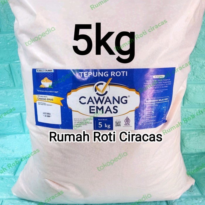 

New!! TEPUNG ROTI BULAT 5 G EMAS BUBBLE CRUMBS NUGGET NAGET KEMASAN 5KG