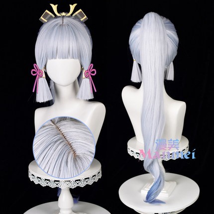 Wig Cosplay Kamisato Ayaka Genshin Impact Manmei