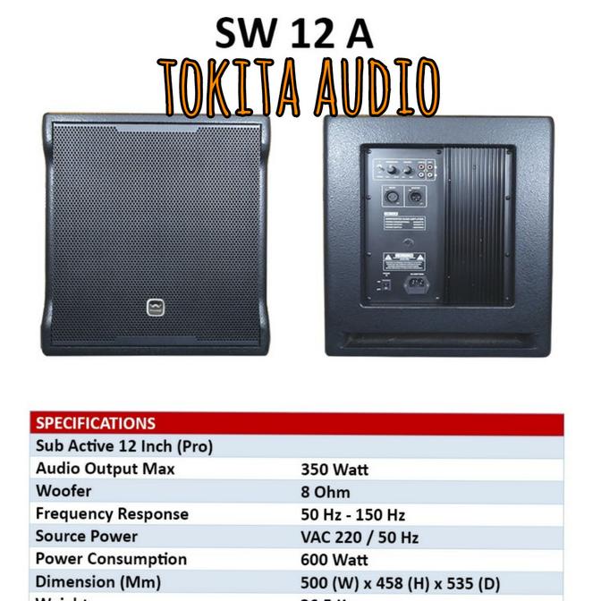 SUBWOOFER AKTIF WISDOM SW 12A WISDOM SW12A SATUAN 12 INCH ORIGINAL