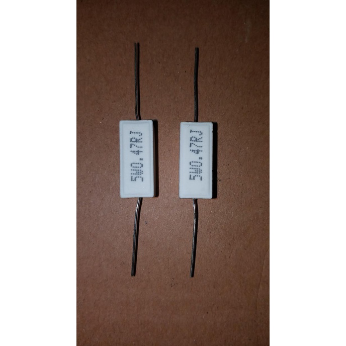 NEW PROMO resistor kapur 0,47 ohm 5watt / 0.47ohm 5watt / 0R47 5watt berkualitas ,