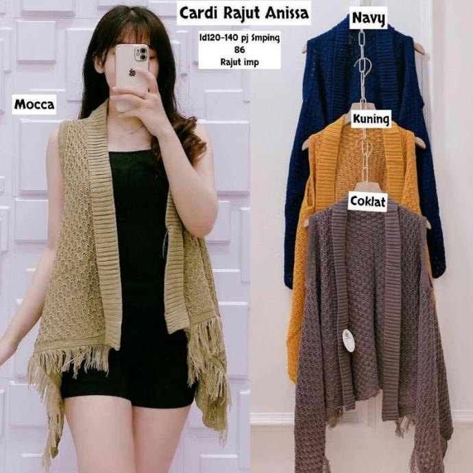 TERLARIS CARDIGAN RAJUT WANITA CARDI OUTER CARDIGAN RAJUT TANPA LENGAN TOKOHERUANDI