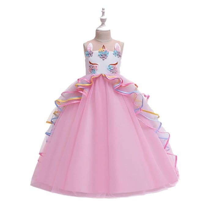 Dress Unicorn Anak 5 - 10 Tahun Gaun Tutu Pesta Karakter Import Dp-022 Dds_Ready