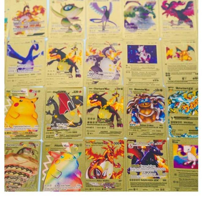 55pcs/set Kartu Pokemon Pokemon Gold Vmax Charizard Versi Inggris