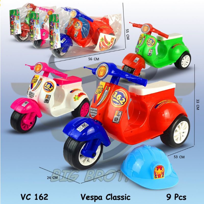 Mainan Motor Vespa Mini Roda 3 Motor Motoran Anak