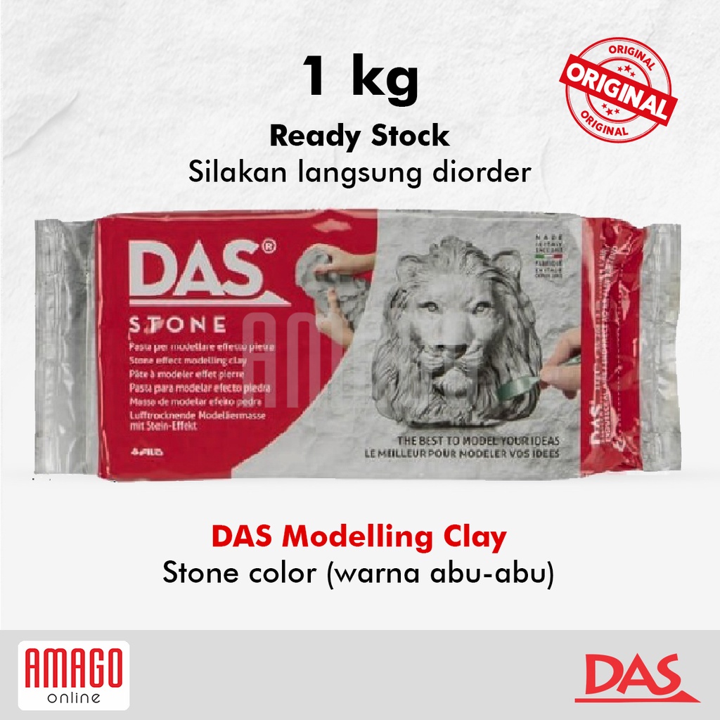 Das Elling Clay - Tanah Liat - Air Hardening - Warna Abu-Abu - Stone Color - 1 Kg - 348200