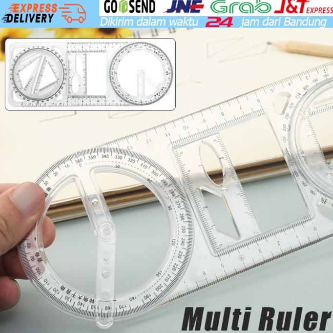 

TERLARIS Penggaris busur derajat multifungsi, Multi function geometric ruler