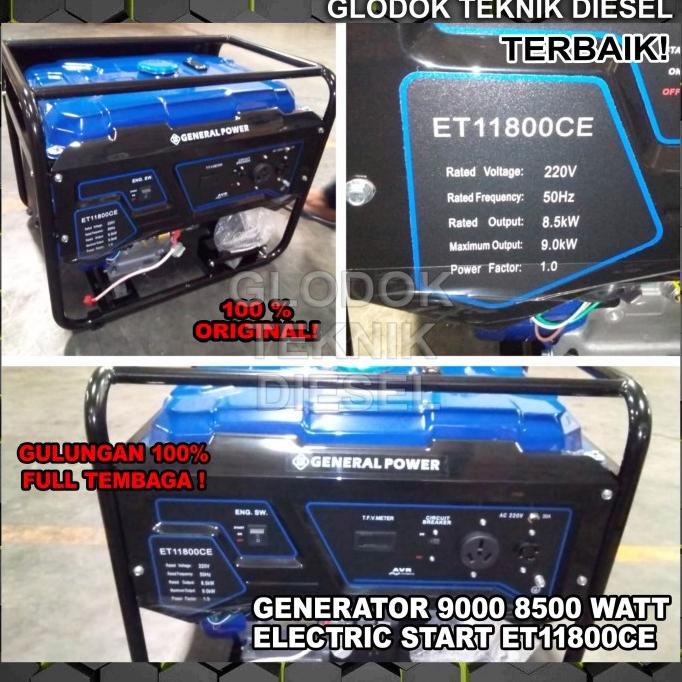 Harga Promo Generator Genset 9000 8500 W ET 11800 CE Watt Electric Start ET11800CE