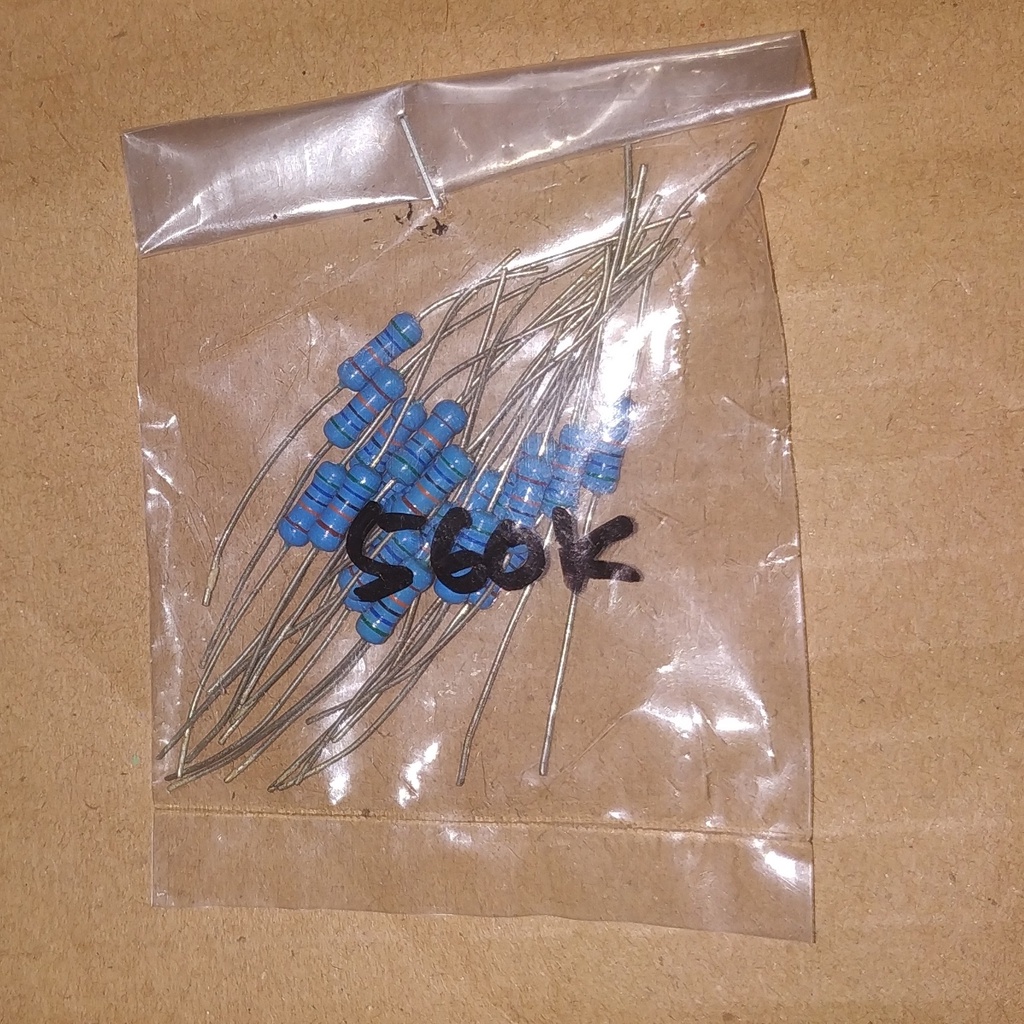R 56K Ohm 0.5 W Metal Film 1 Persen Resistor 56 K Kilo Ohm 0.5W 20 Pcs