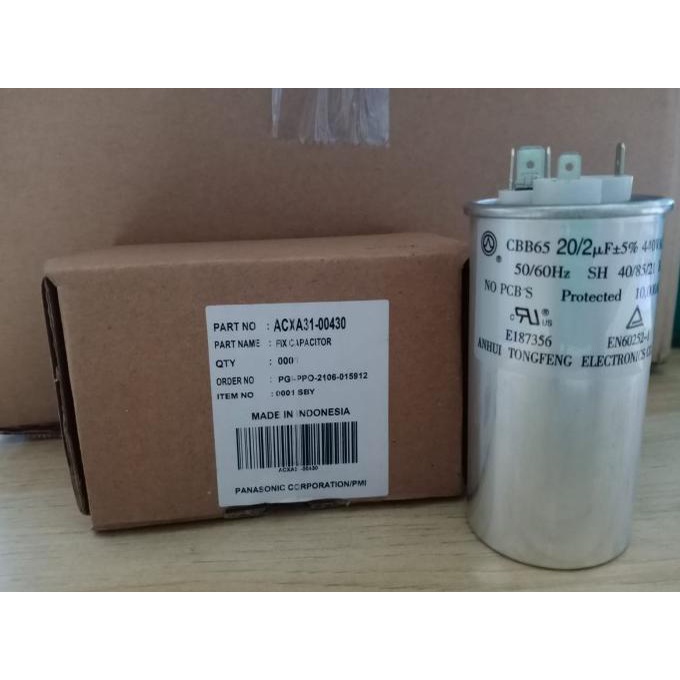 Kapasitor / Capacitor Kompresor Ac 20+2Uf Original Panasonic